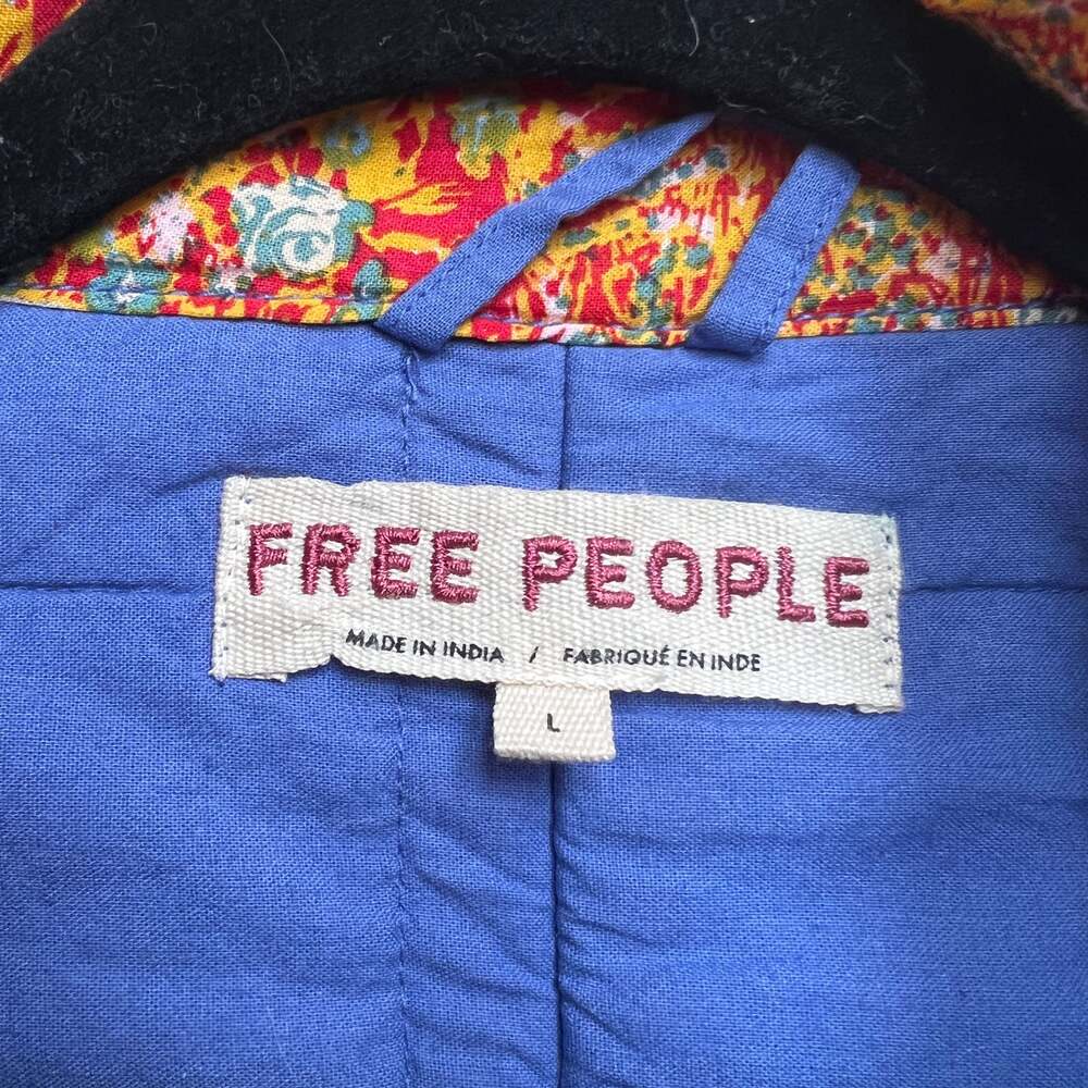 Free People Chloe Floral Print Quilted Cotton Jacket in Candy Combo size large - Picture 5 of 8